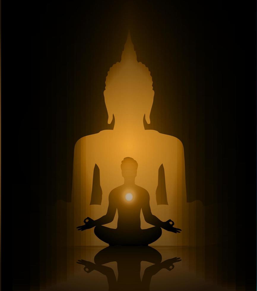 man meditation, yoga. vector