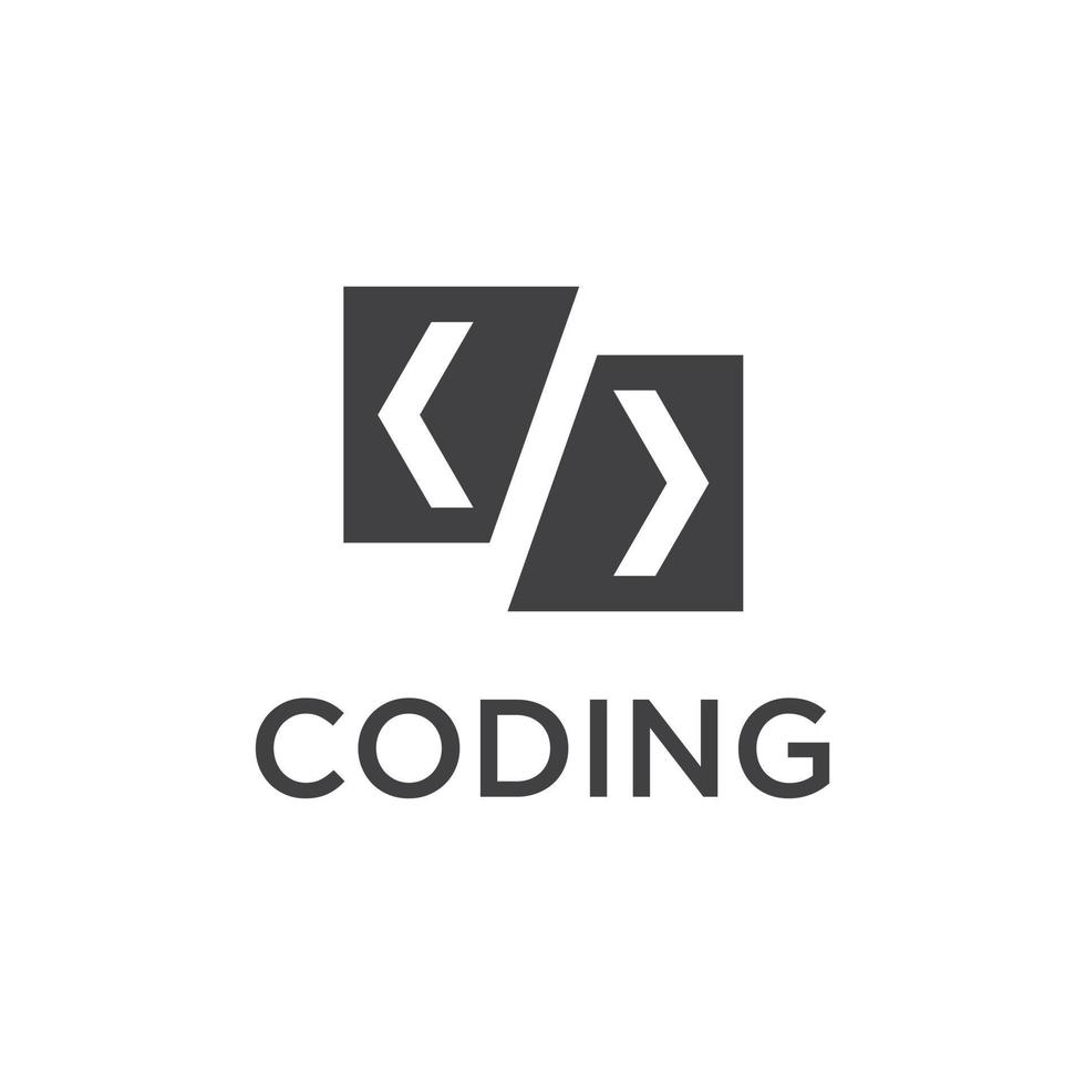 coding logo design template vector