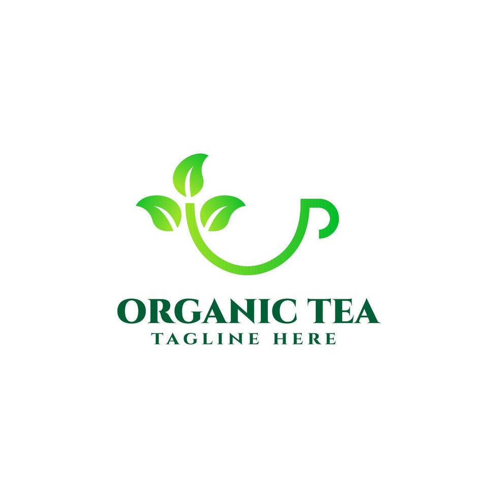 vector de plantilla de diseño de logotipo de té orgánico
