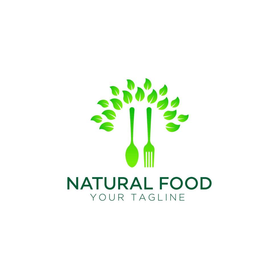 natural food logo design template vector