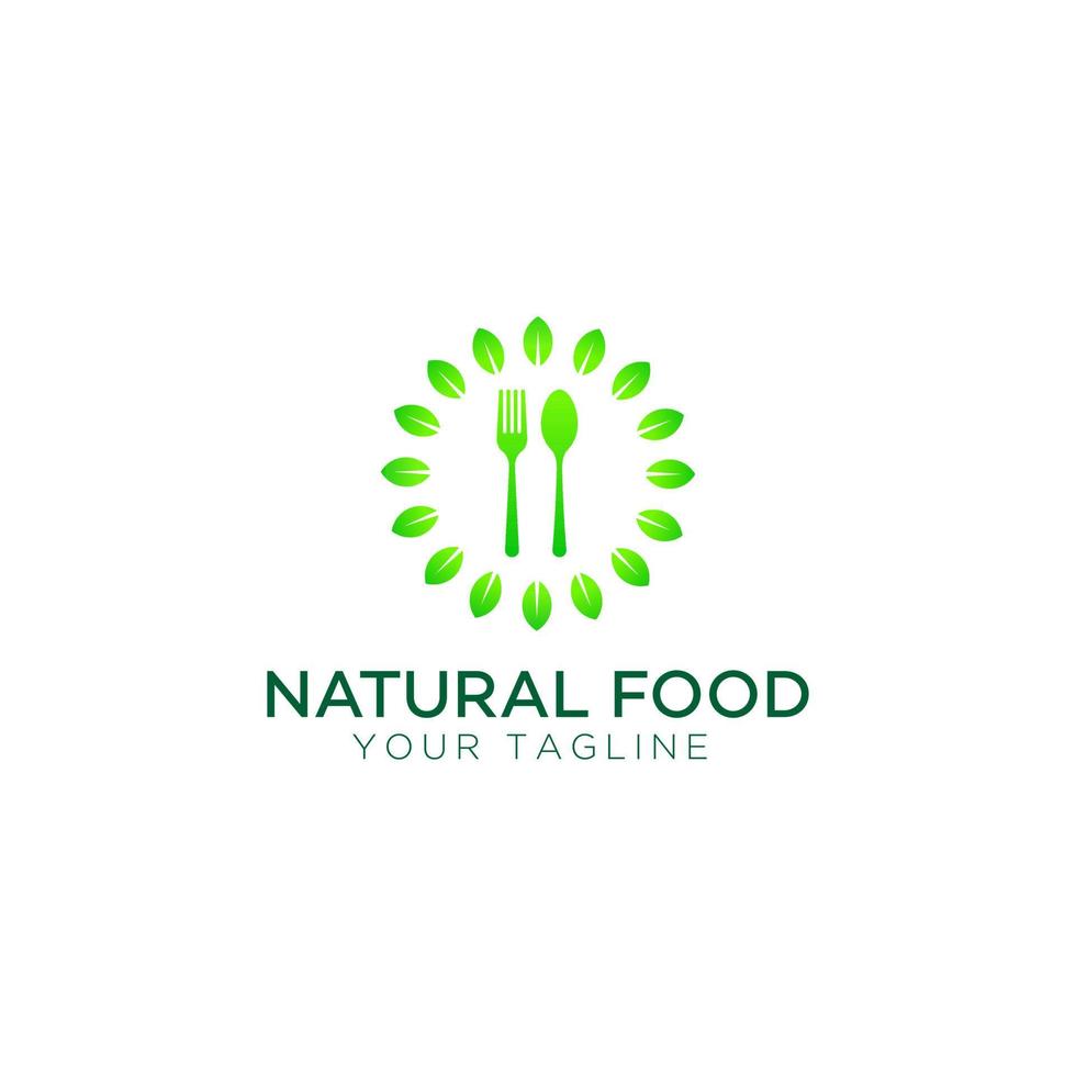 natural food logo design template vector