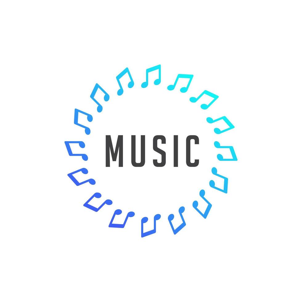 music logo design template vector