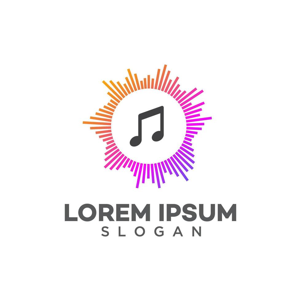 music logo design template vector