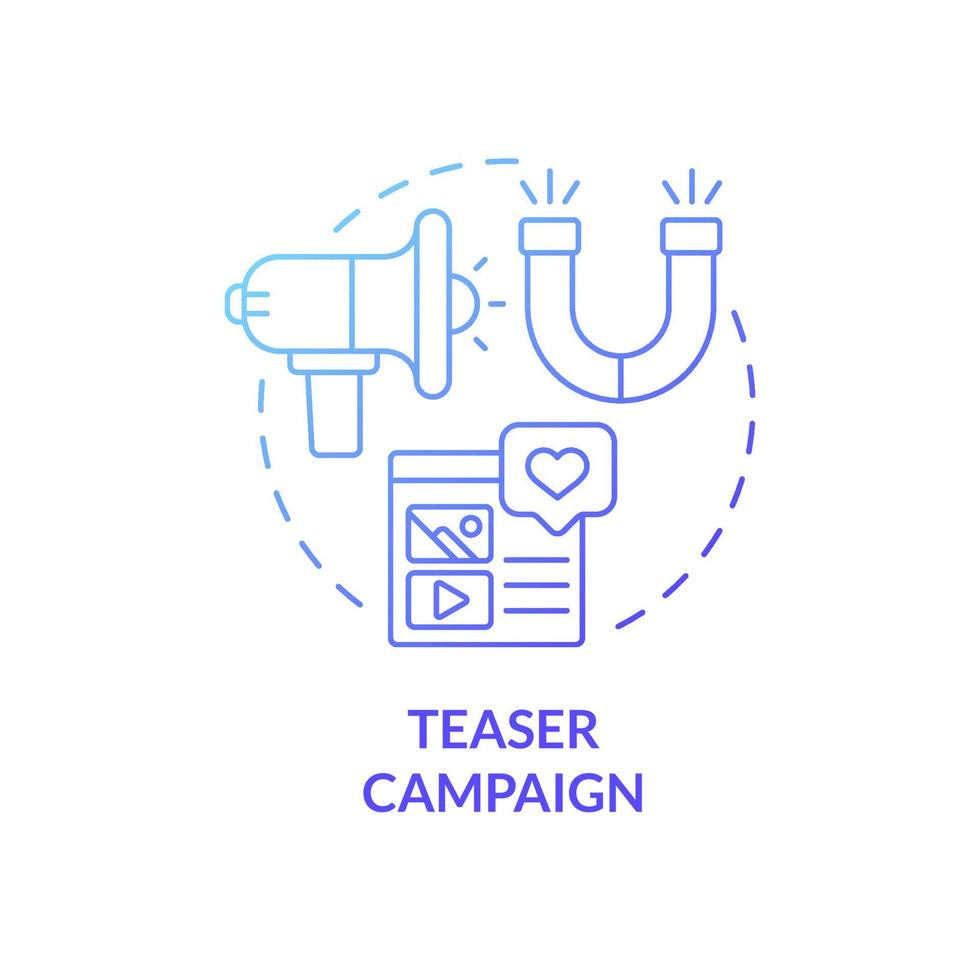 Teaser campaign for business growth concept icon. Small business startup prelaunch add. Marketing strategy abstract idea thin line illustration. Vector isolated outline color drawing