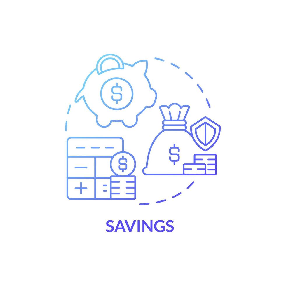 Savings gradient concept concept icon. Small business profit. Launching successful startup. Financial support abstract idea thin line illustration. Vector isolated outline color drawing