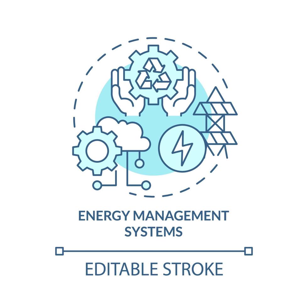 Energy management blue concept icon. Automation of energy measurement data collection. Urban services abstract idea thin line illustration. Vector isolated outline color drawing. Editable stroke