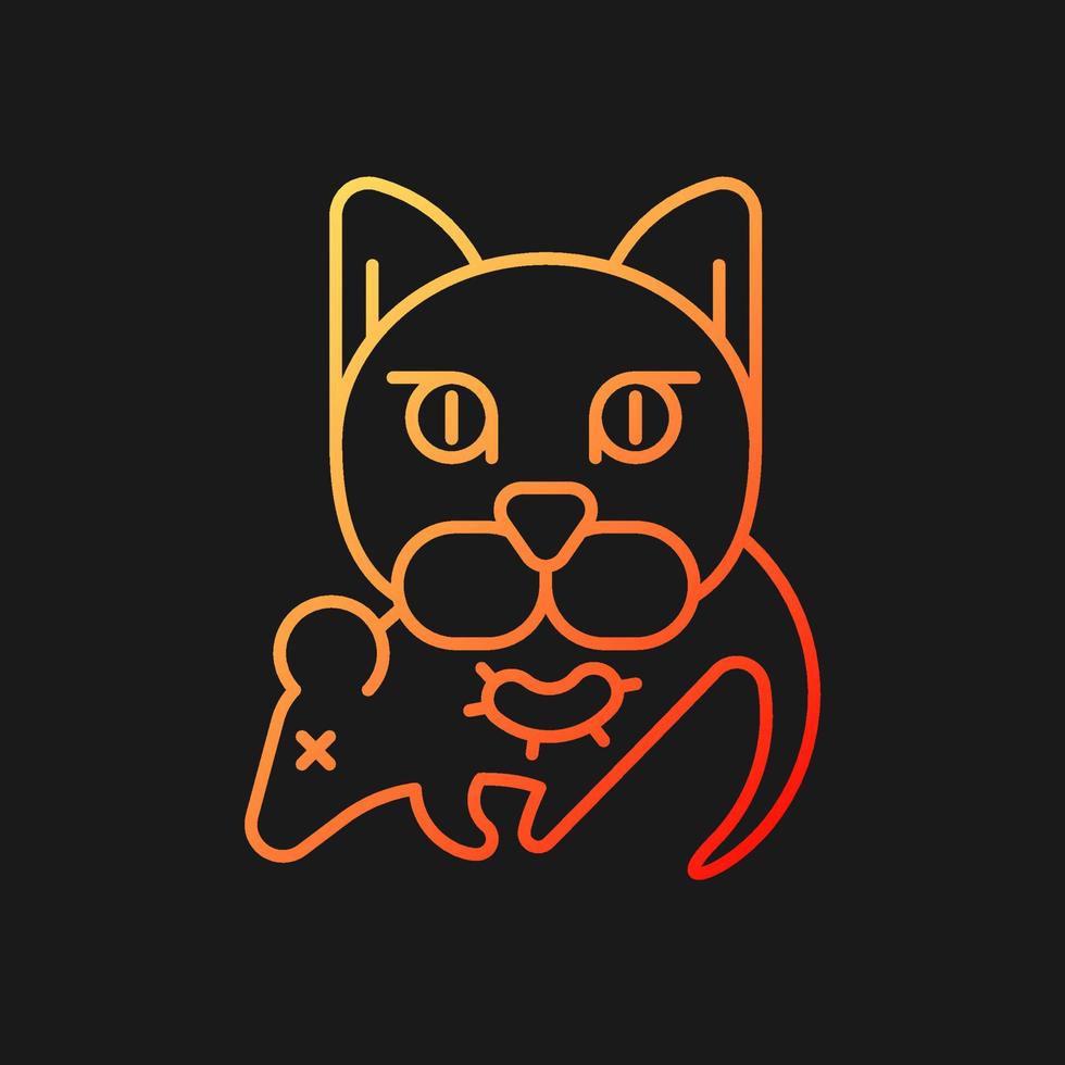 Toxoplasmosis gradient vector icon for dark theme. Toxoplasma gondii parasite caused disease. Pet infection. Thin line color symbol. Modern style pictogram. Vector isolated outline drawing
