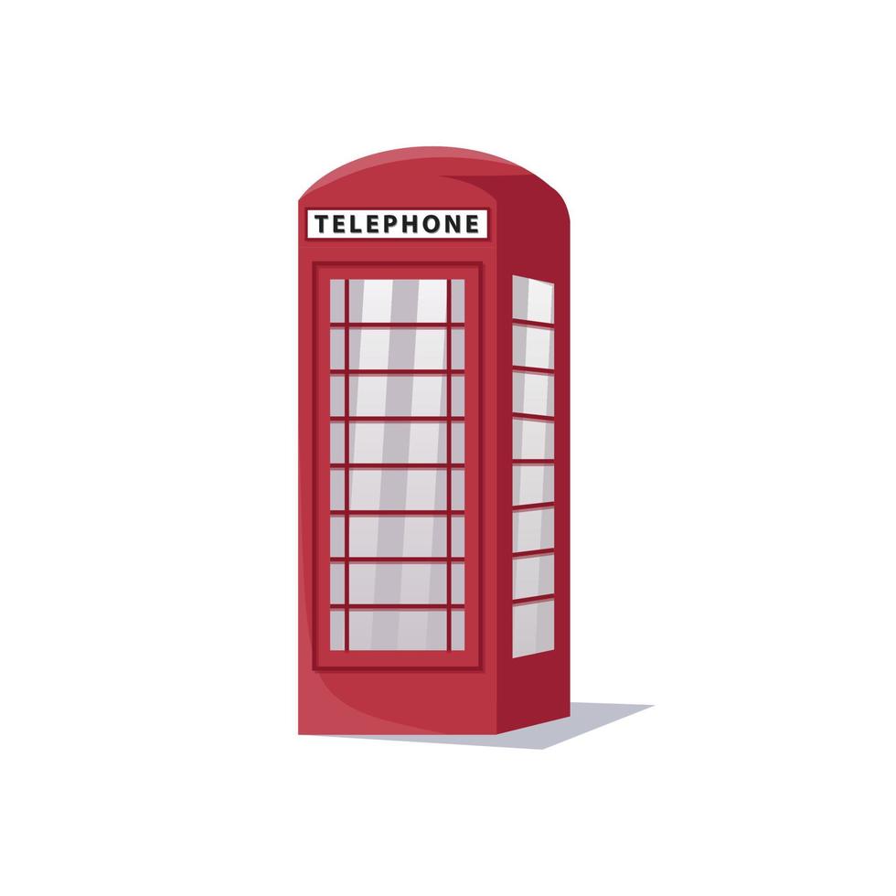 Illustration of a telephone box icon of the city of london Flat design vector