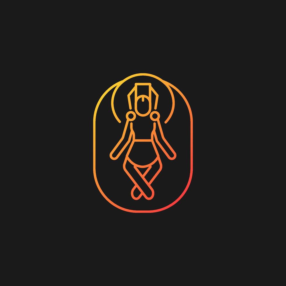 Budhanilkantha temple gradient vector icon for dark theme. Vishnu awakening celebration. Famous stone statue in Nepal. Thin line color symbol. Modern style pictogram. Vector isolated outline drawing