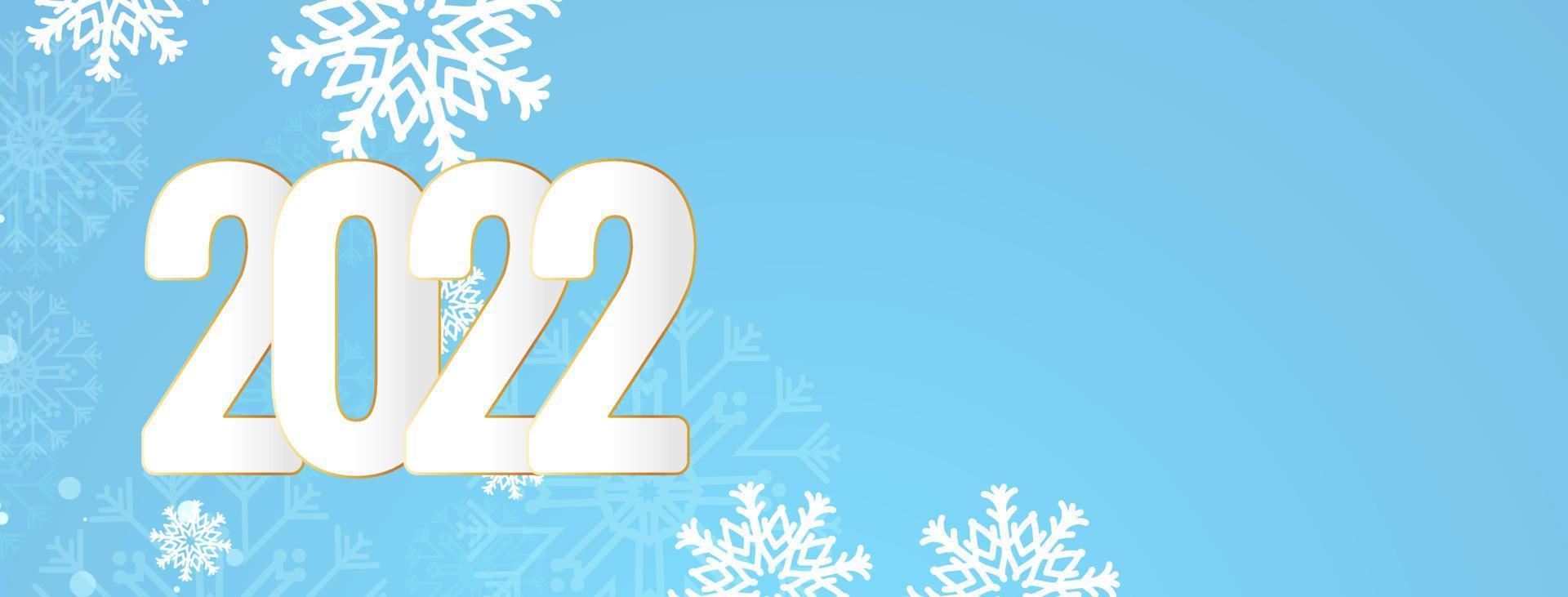 Happy new year 2022 soft blue banner design vector
