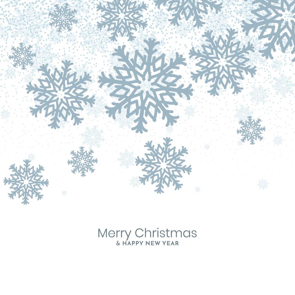 Merry Christmas festival background design with flowing snowflakes vector