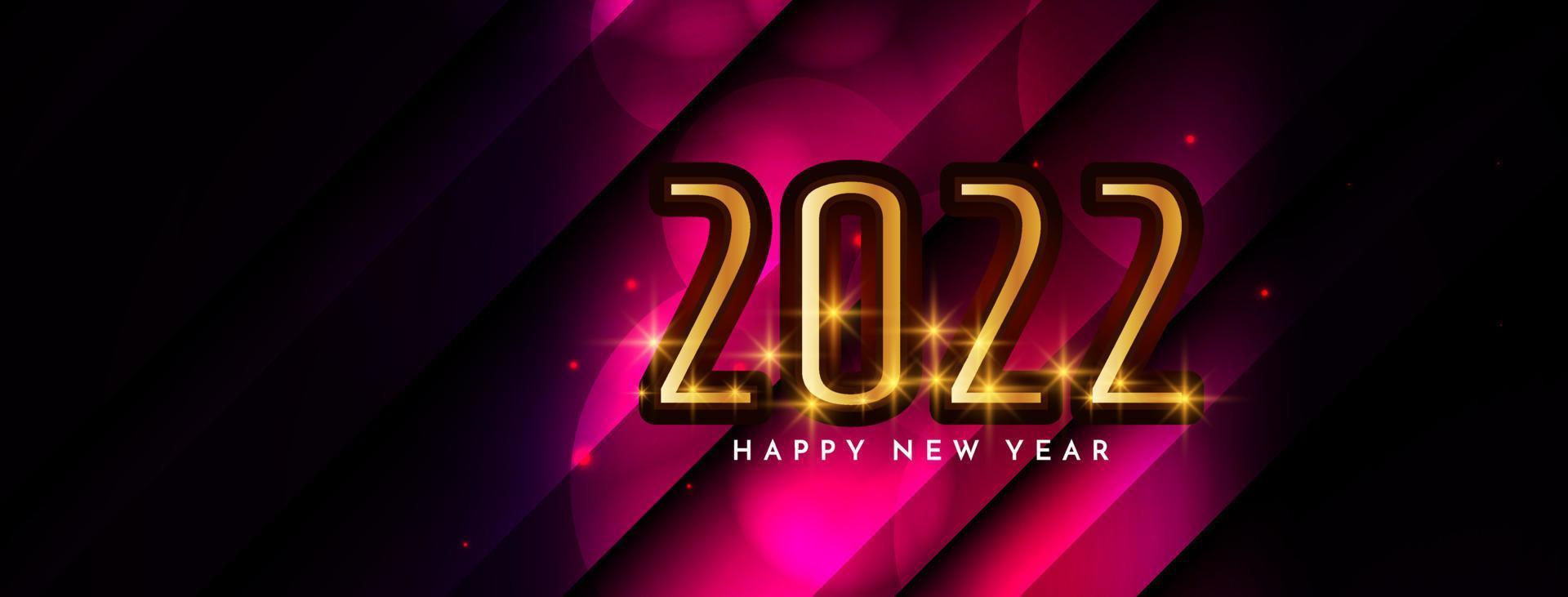 Stylish Happy new year 2022 celebration banner design vector