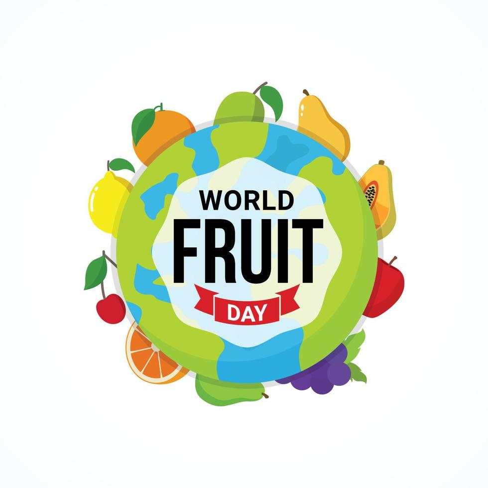World fruit day banner celebration vector illustration
