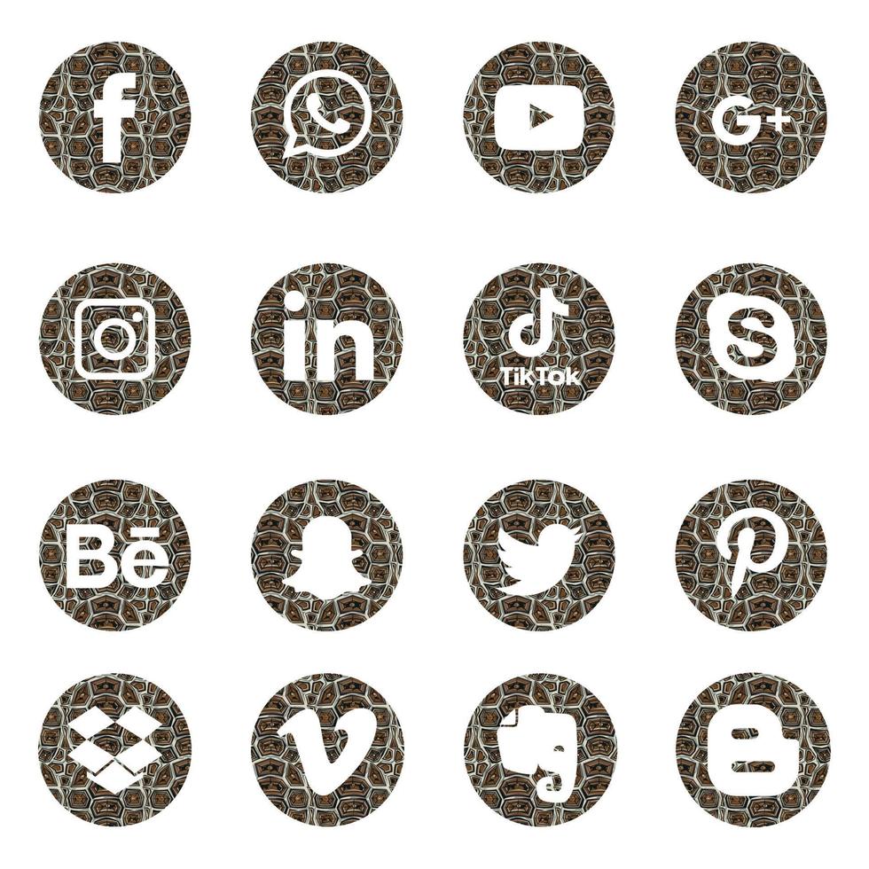 Social Media flat icons set linked in, pinterest,  group, drop box, elephant,veemo behance. Share, Like, Vector illustration Twitter, YouTube, WhatsApp, Snapchat, Facebook, instagram, tiktok, tok