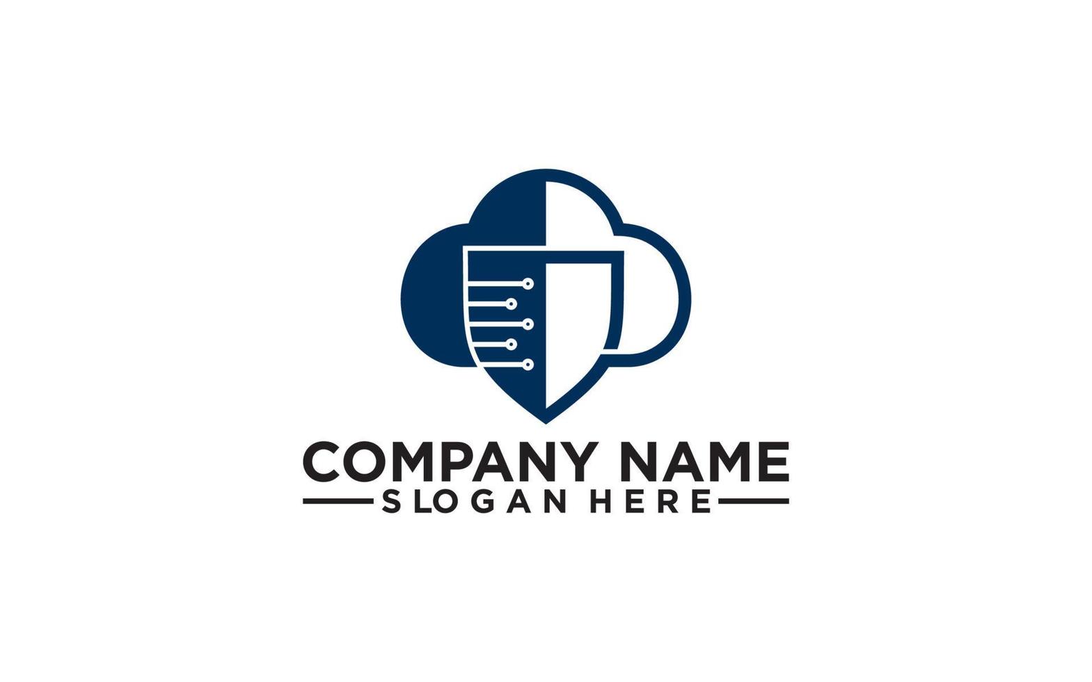 Digital Shield Tech Logo Design Template. Technology Logo Vector