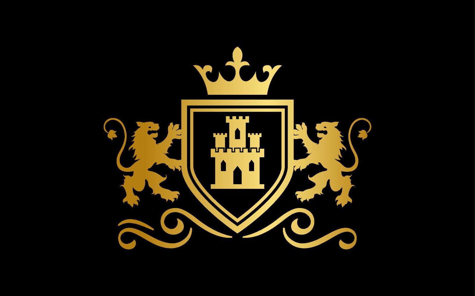 Coat of arms. Luxury royal lion vector template For Business, Community, Industrial, Foundation, Security, Tech, Services Company.