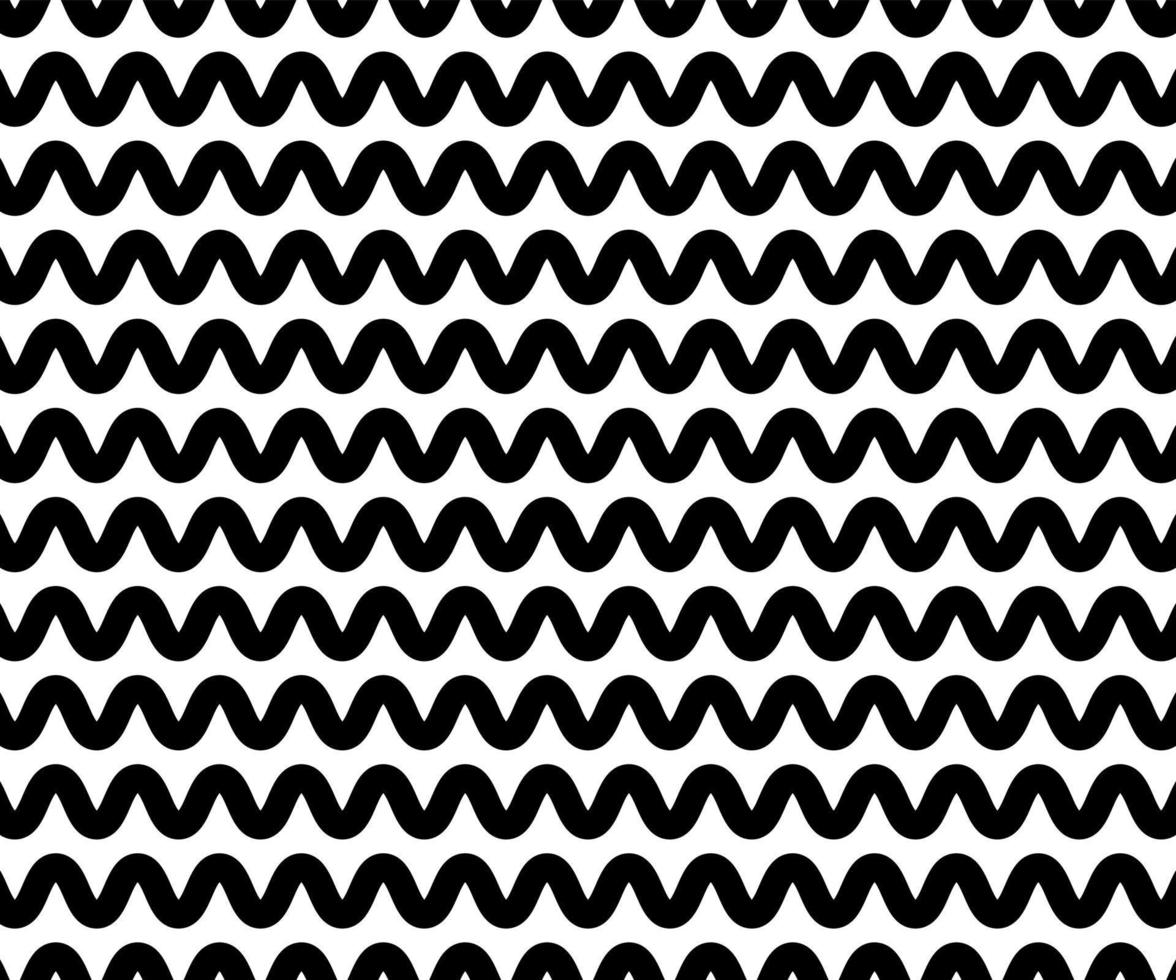 Zig Zag lines pattern. Black wavy line on white background. Abstract wave vector illustration. Digital paper for page fills, web designing, textile print. Vector art.
