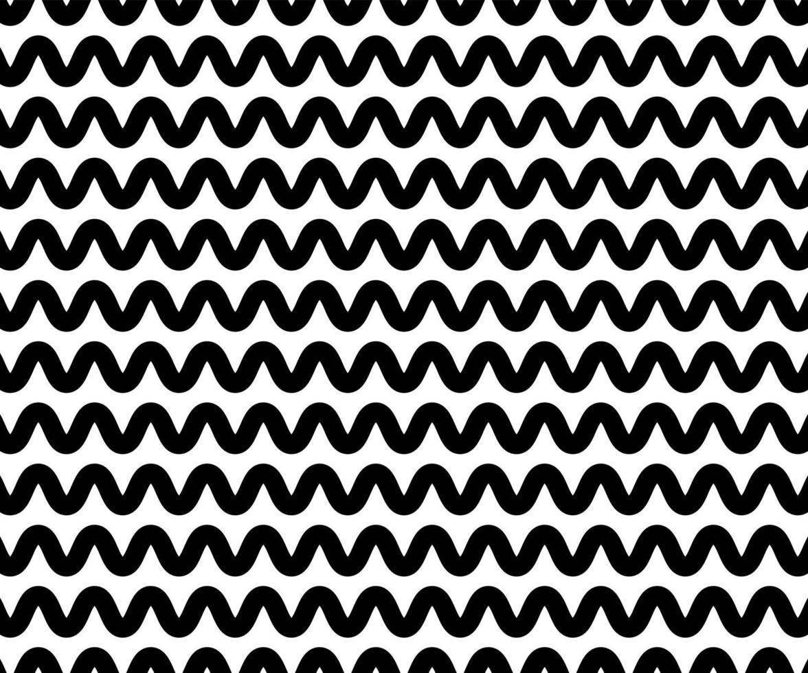 Zig Zag lines pattern. Black wavy line on white background. Abstract wave vector illustration. Digital paper for page fills, web designing, textile print. Vector art.