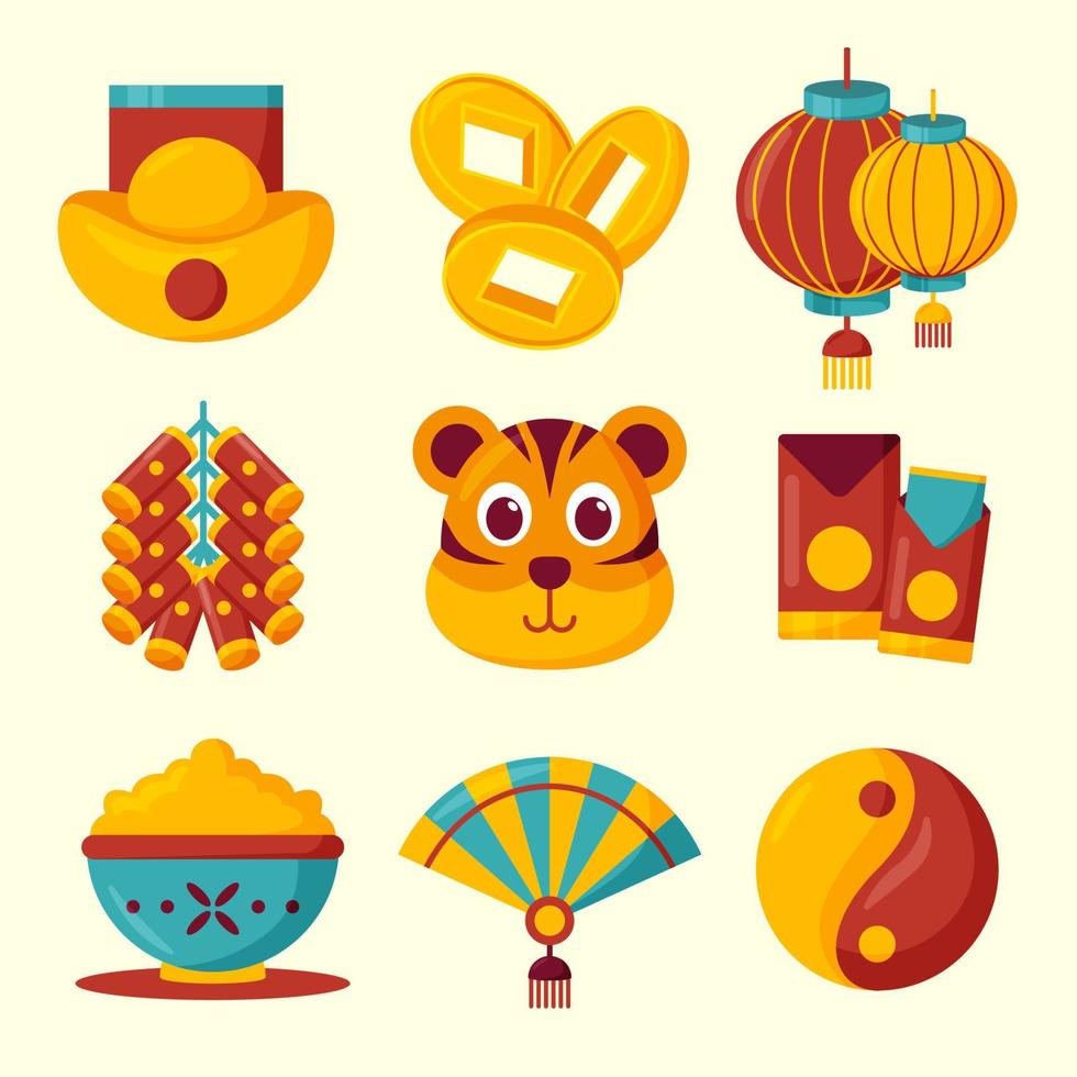 Gong Xi Fa Cai Icon Set vector