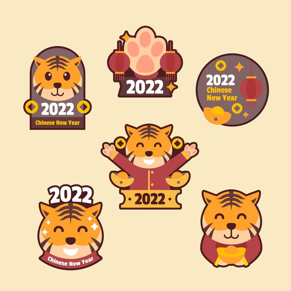 Chinese New Year Sticker Set vector
