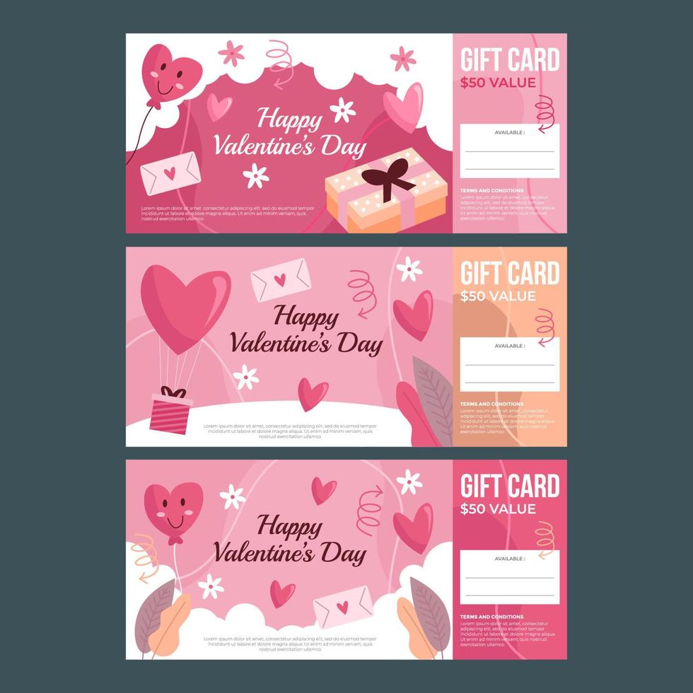 Valentines Gift Cards vector