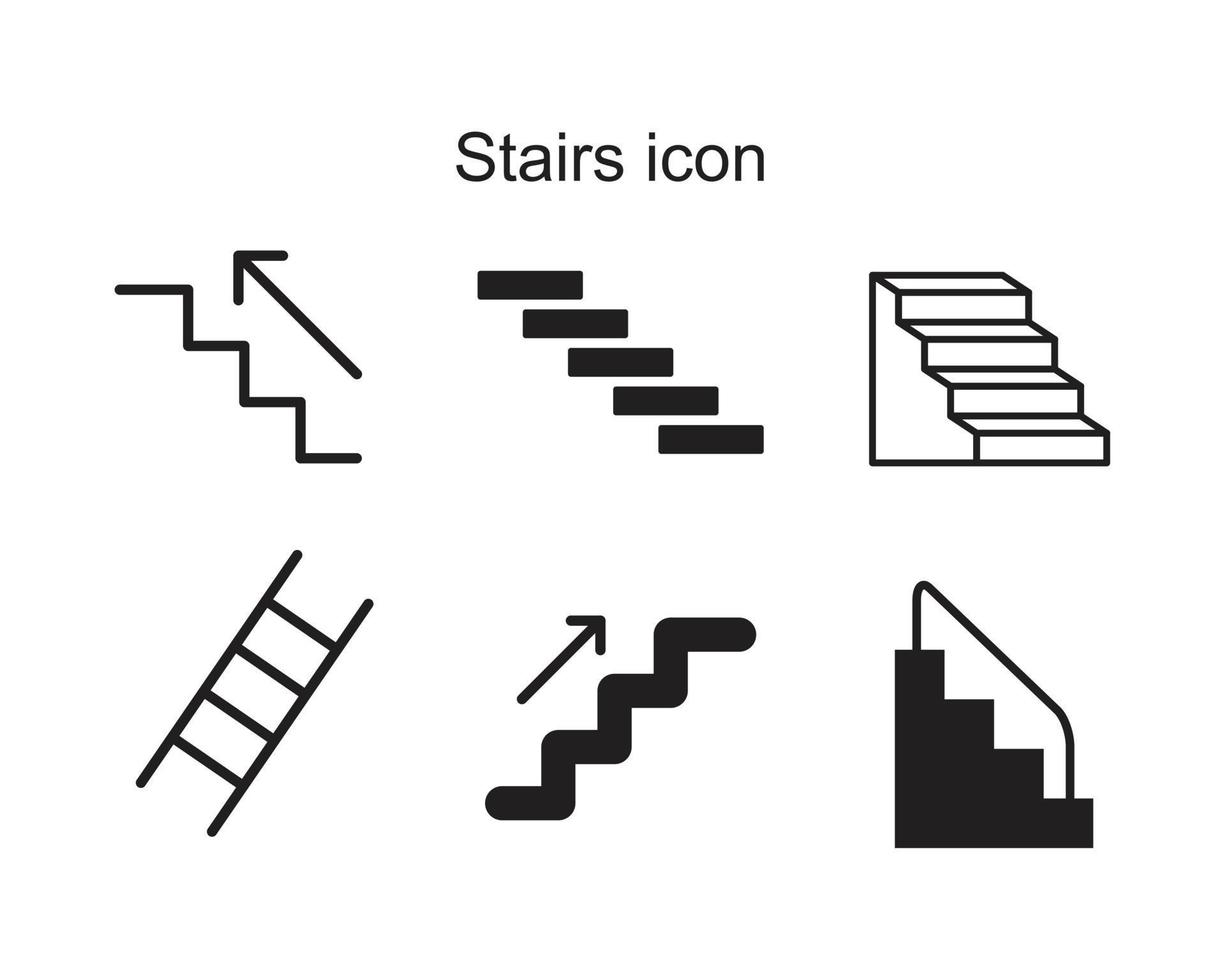 Stairs icon template black color editable. Stairs icon symbol Flat vector illustration for graphic and web design.