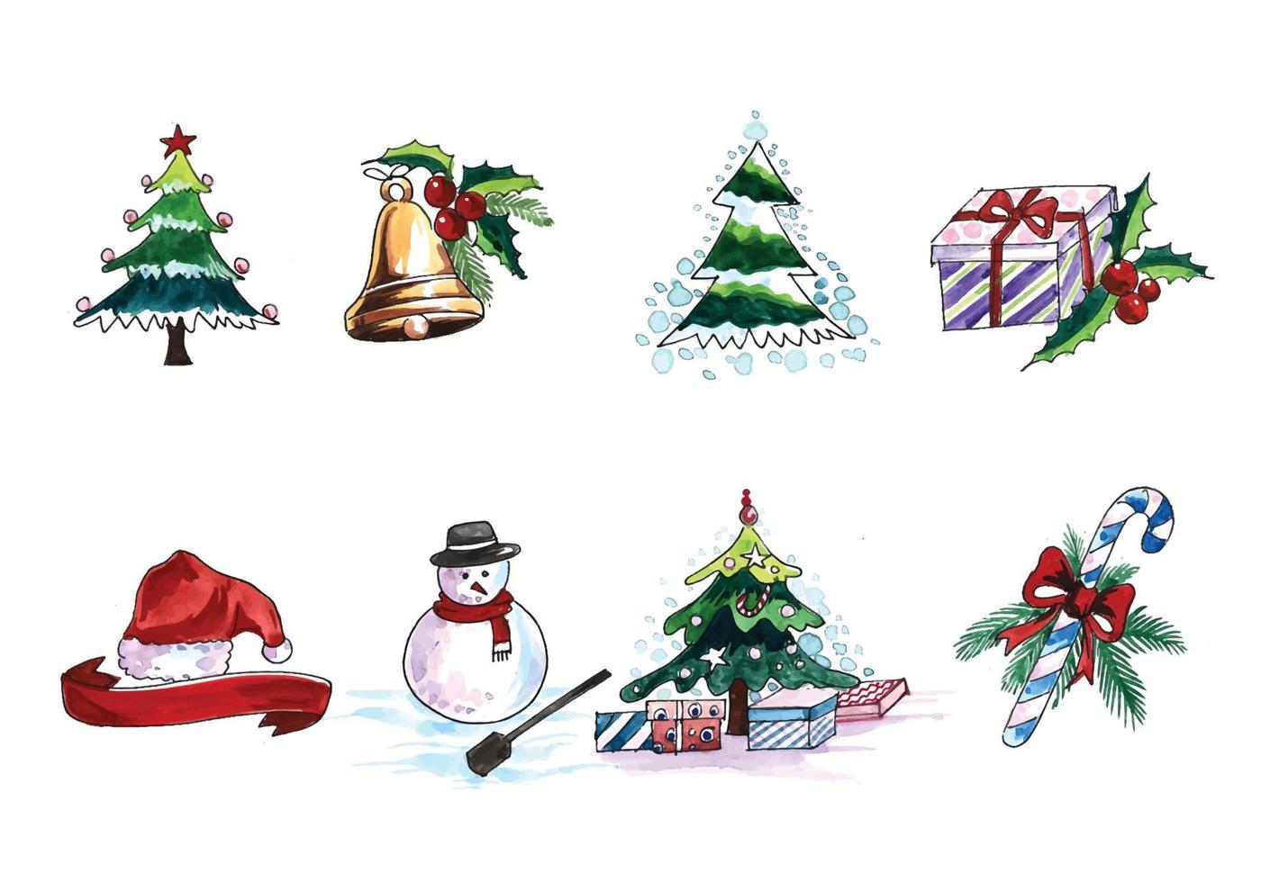 Beautiful decorative christmas elements holiday card design vector