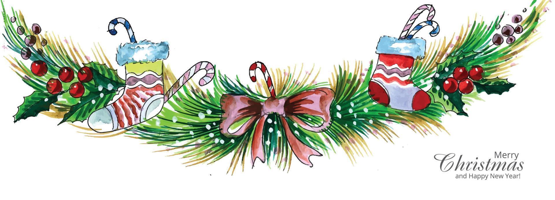 Beautiful christmas holiday card banner background vector