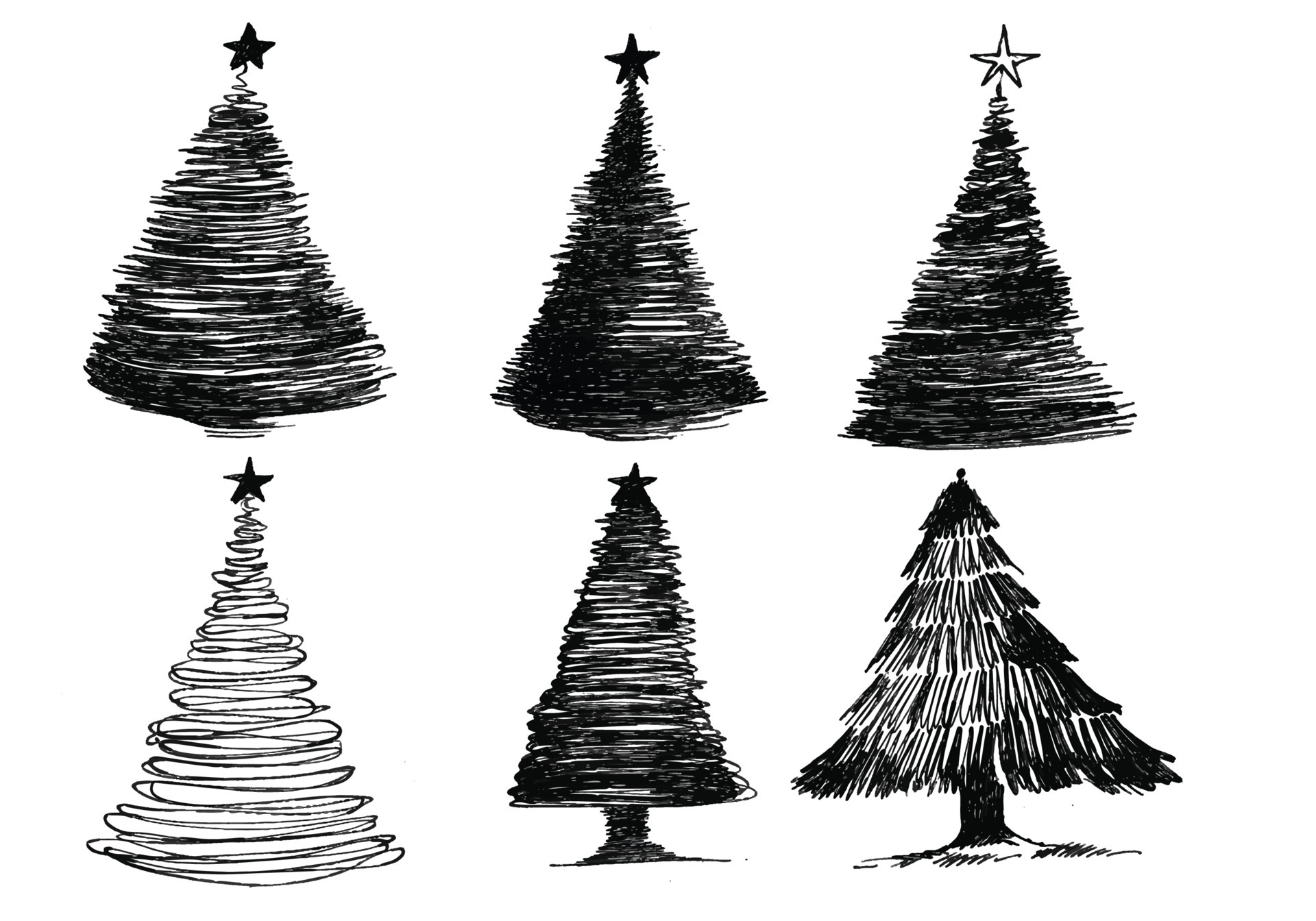 Download Christmas Tree Tree Drawing RoyaltyFree Vector Graphic  Pixabay
