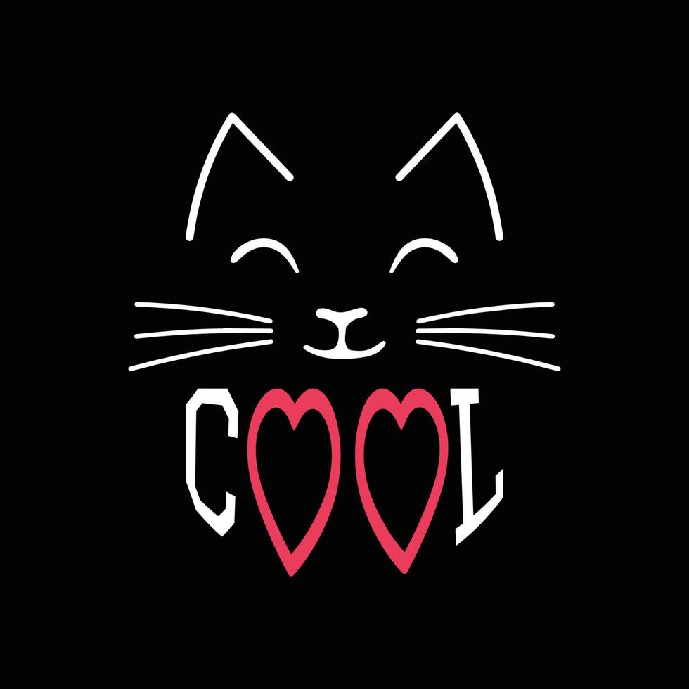 Cool Cat T Shirt Design vector