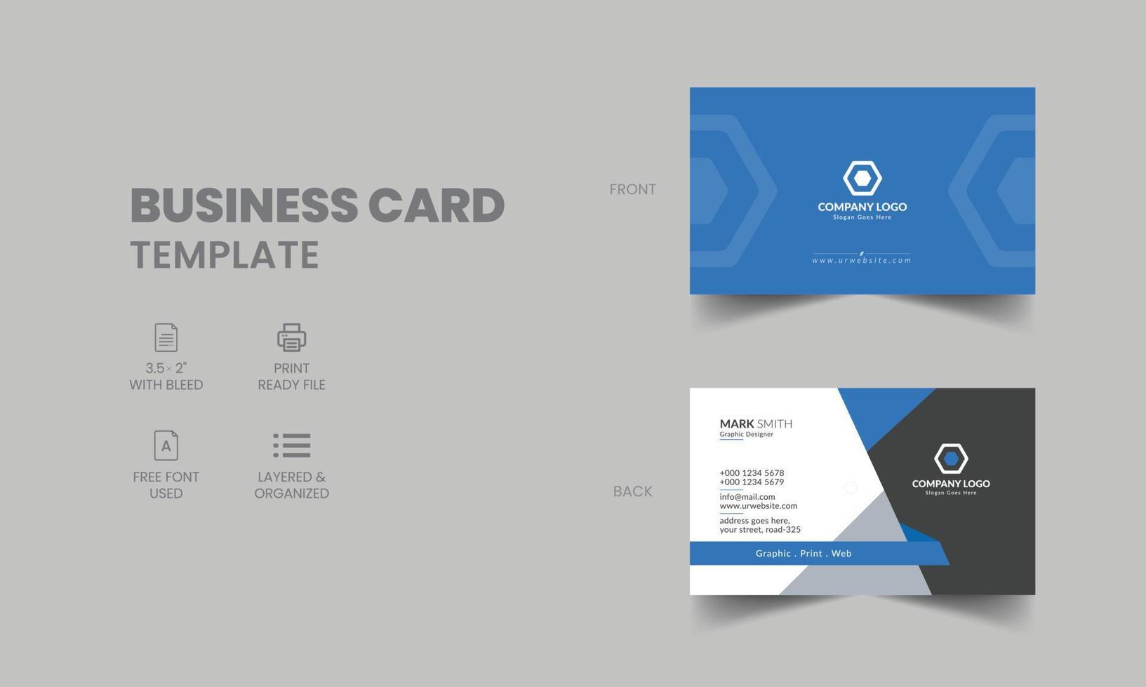 Creative and clean business card template vector