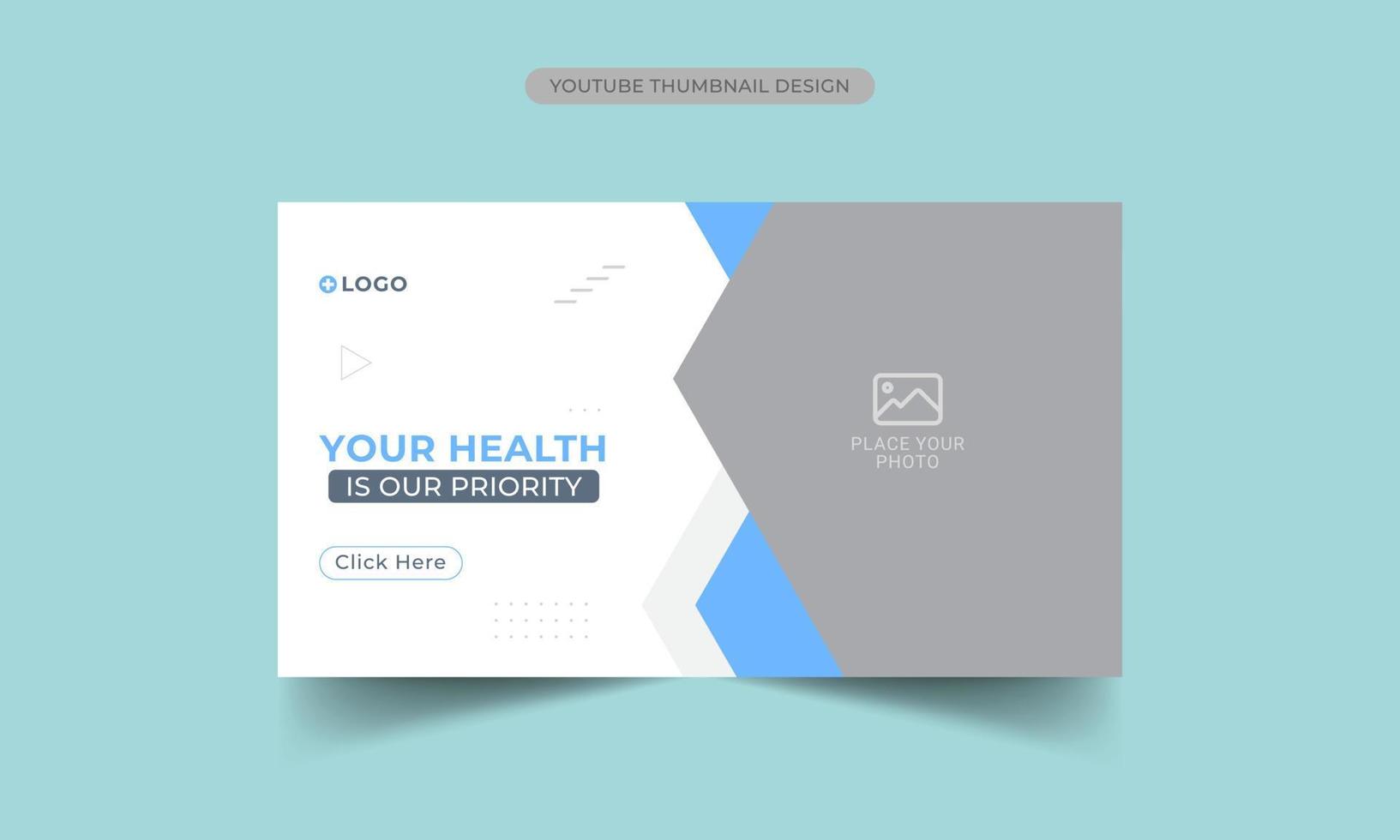 Medical health and fitness training youtube thumbnail vector template design