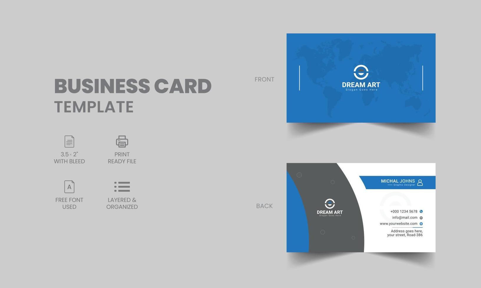 Creative and clean business card template vector