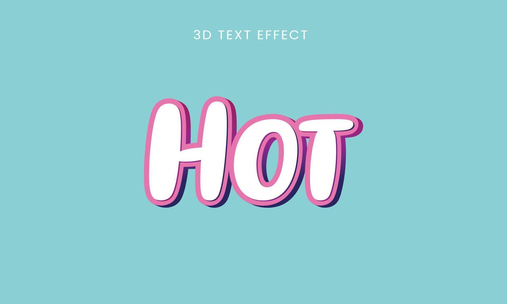 Editable 3D Text Effects Template, vector illustration text style