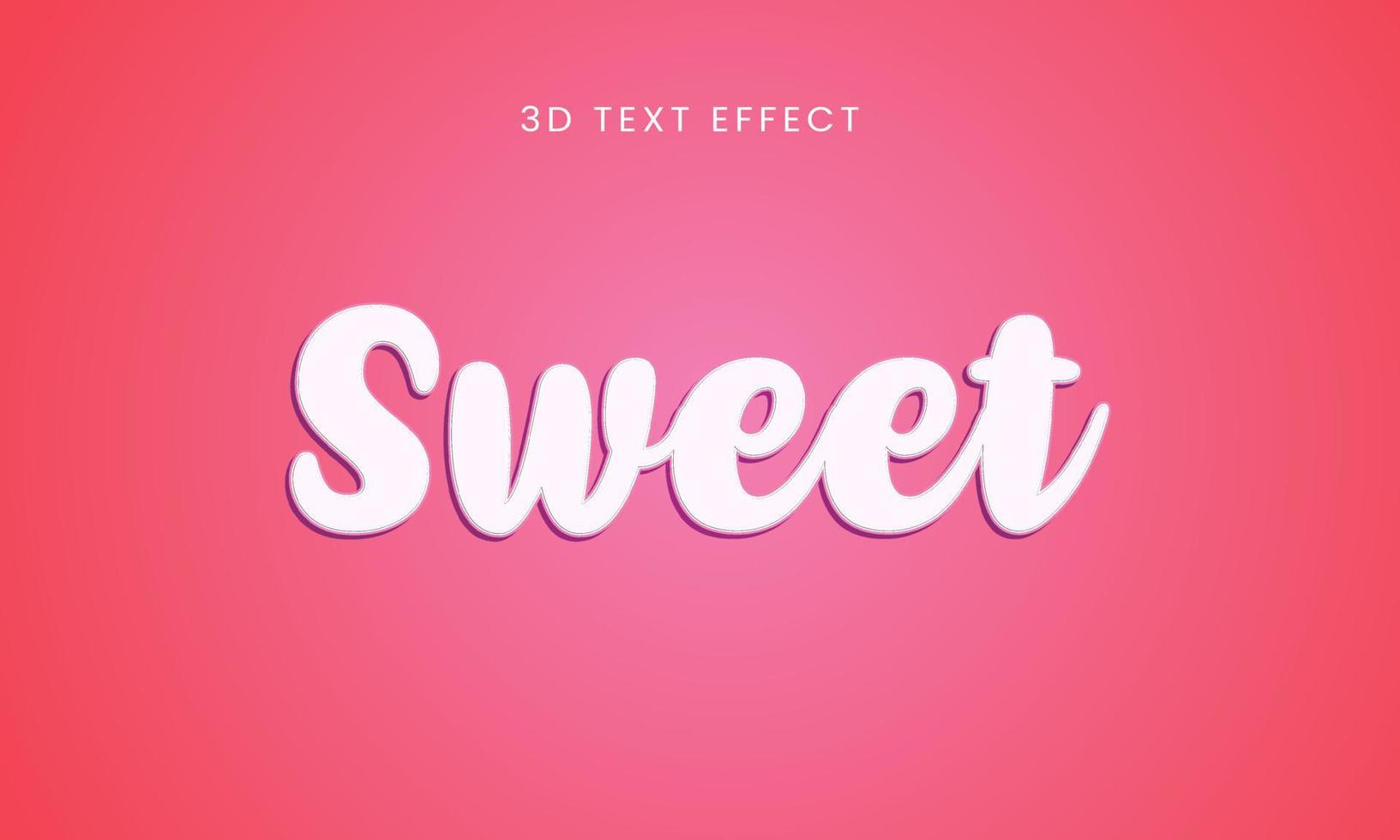 Editable 3D Text Effects Template, vector illustration text style