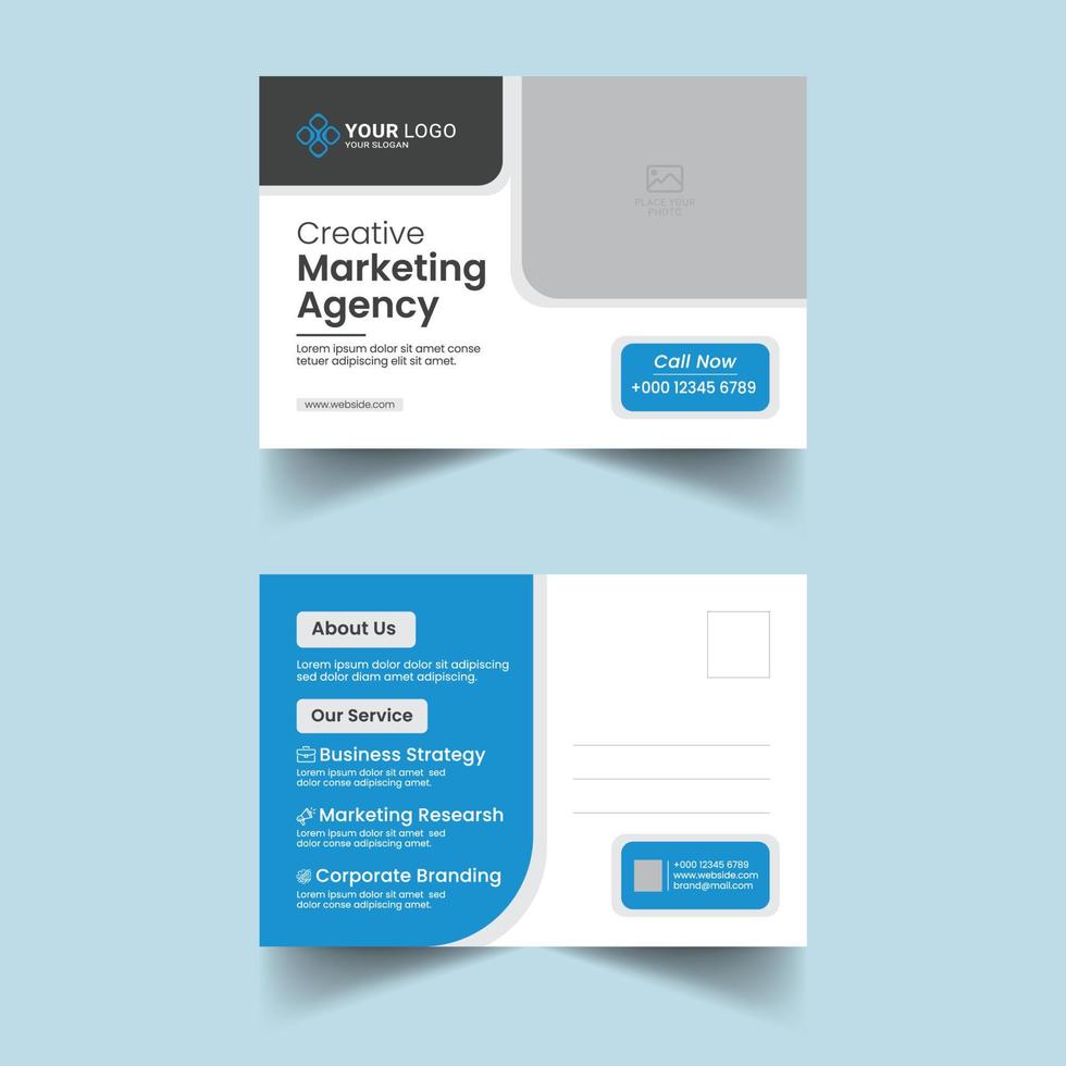 Creative and professional business postcard template vector