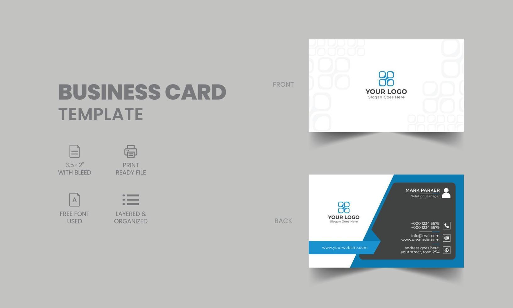 Creative and clean business card template vector