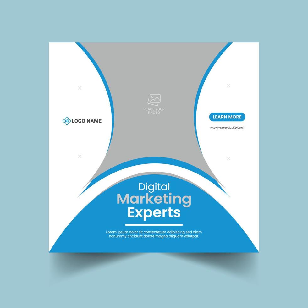 Plantilla de publicación de redes sociales de marketing de negocios corporativos digitales. diseño de banner mínimo editable vector