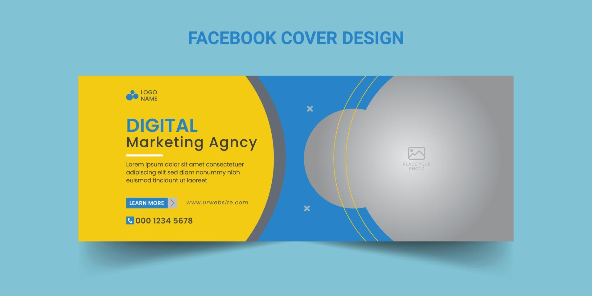 Corporate business social media design Facebook timeline cover template vector