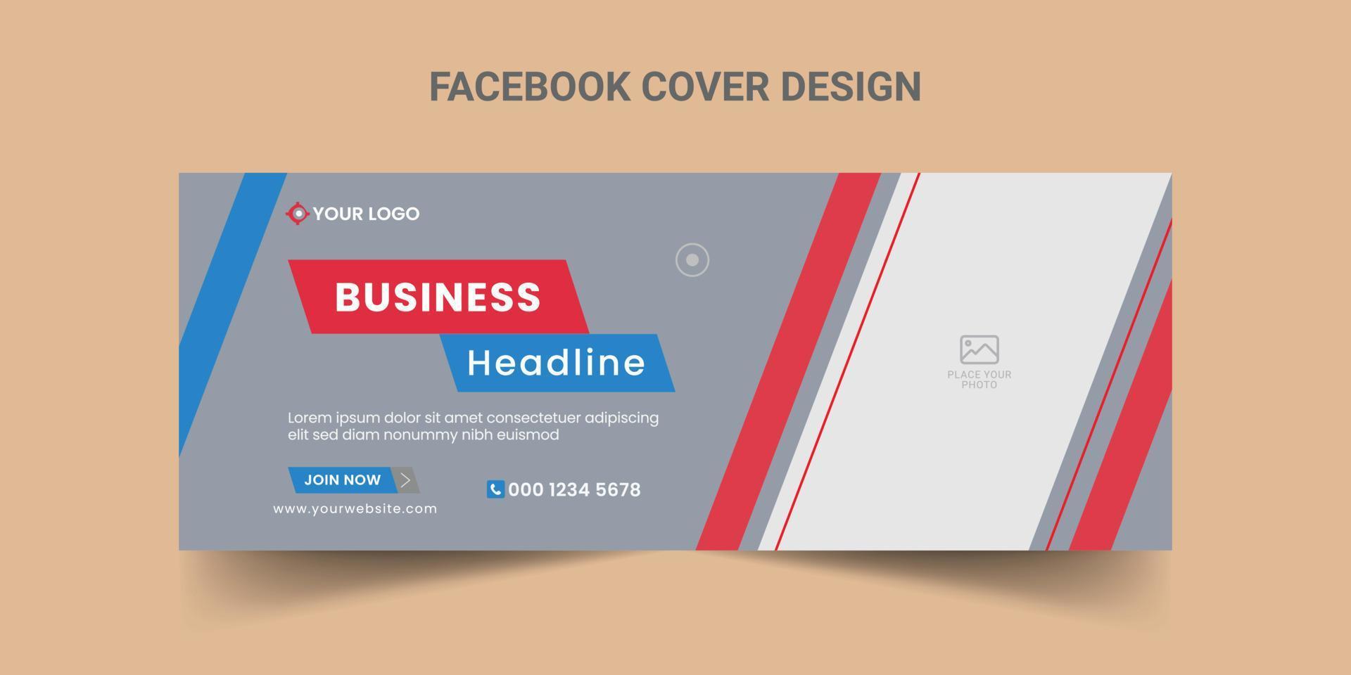 Corporate business social media design Facebook timeline cover template vector