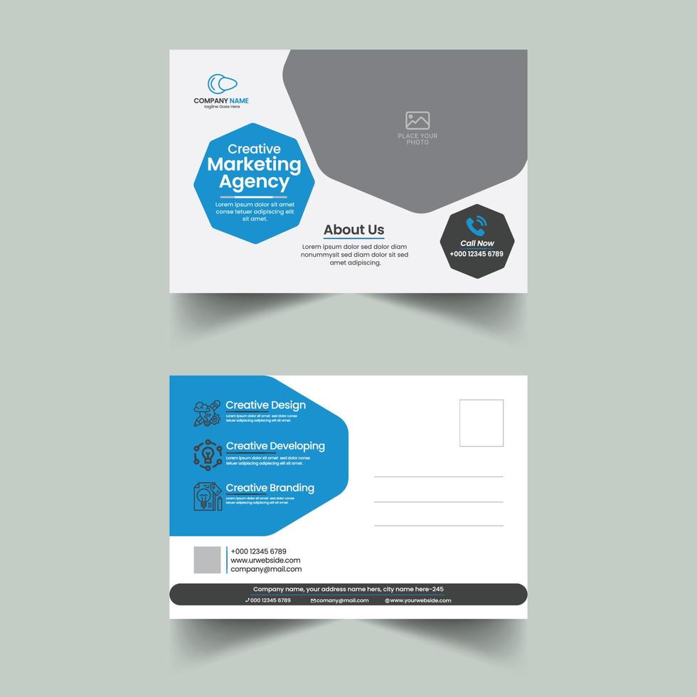 Creative and professional business postcard template vector