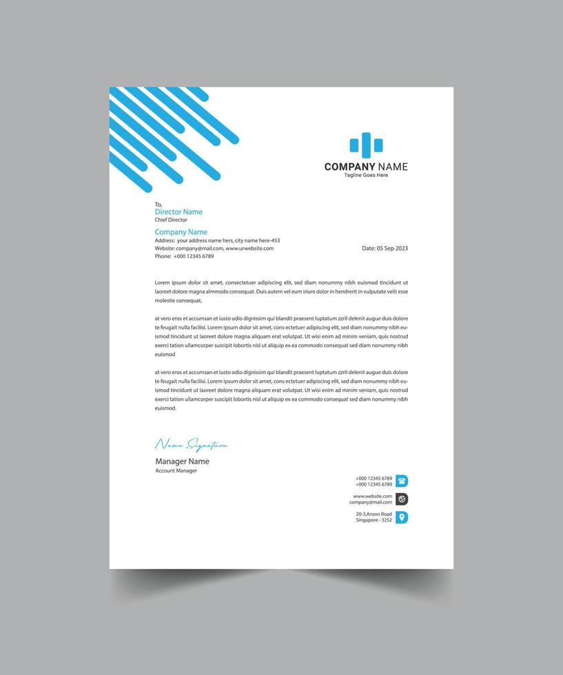 Business letterhead design, Vector illustration template