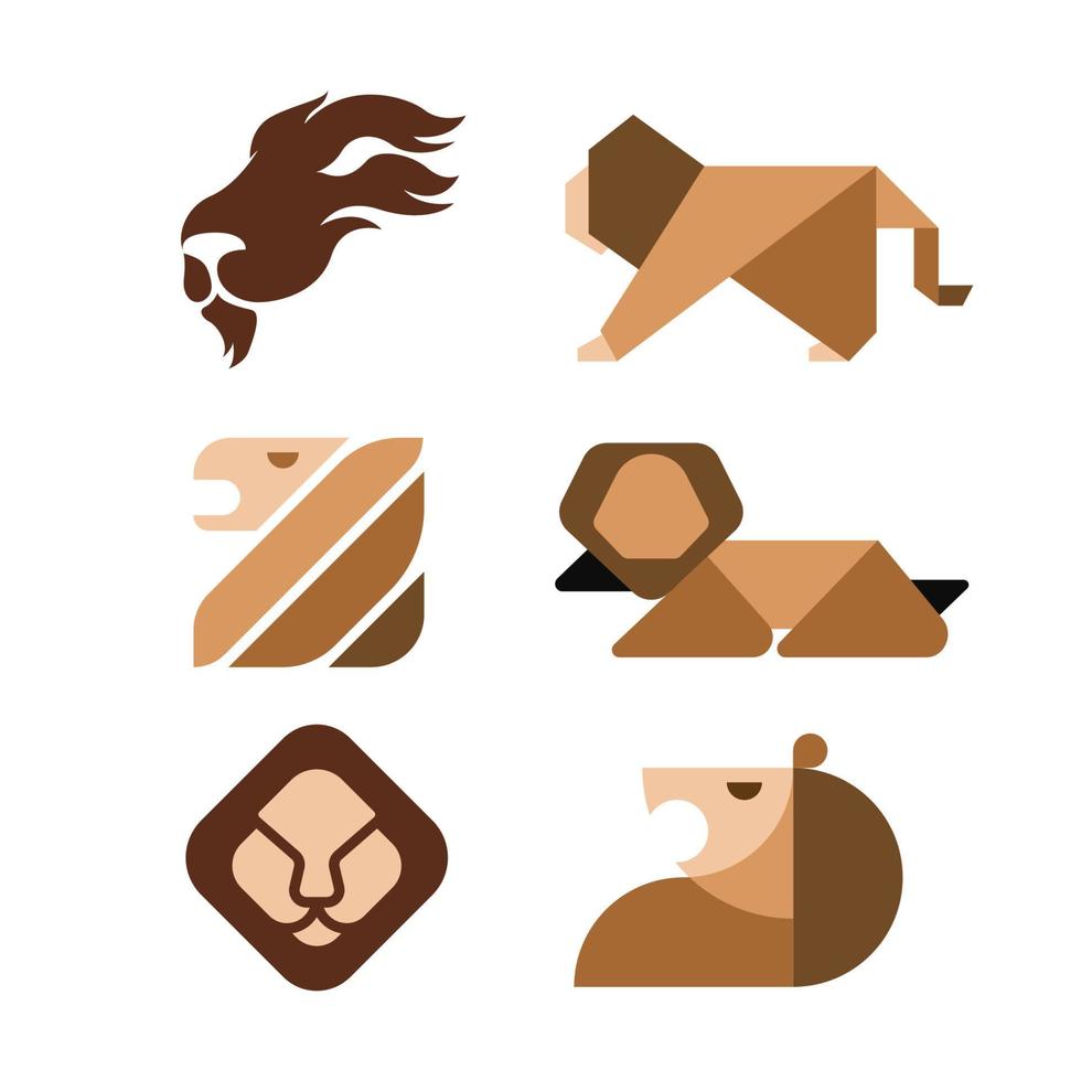 Lion logo icon set for your branding and business vector