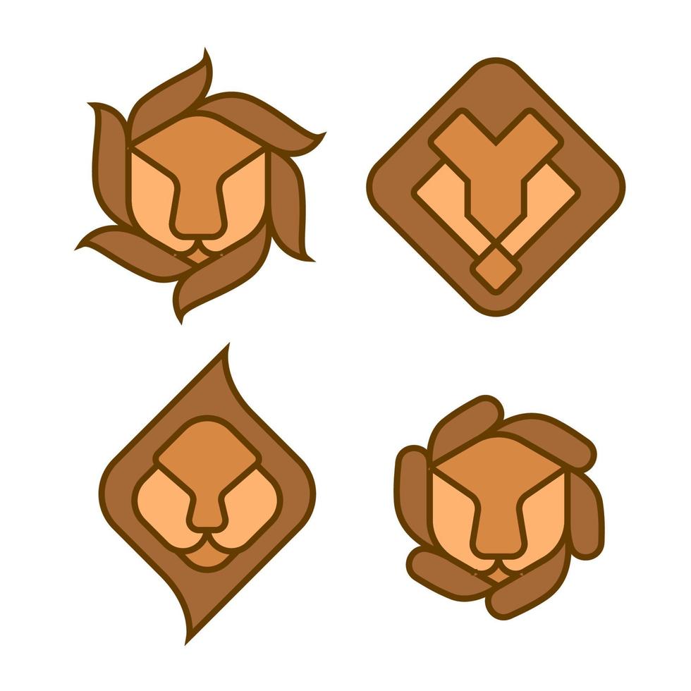 Lion logo icon set for your branding and business vector