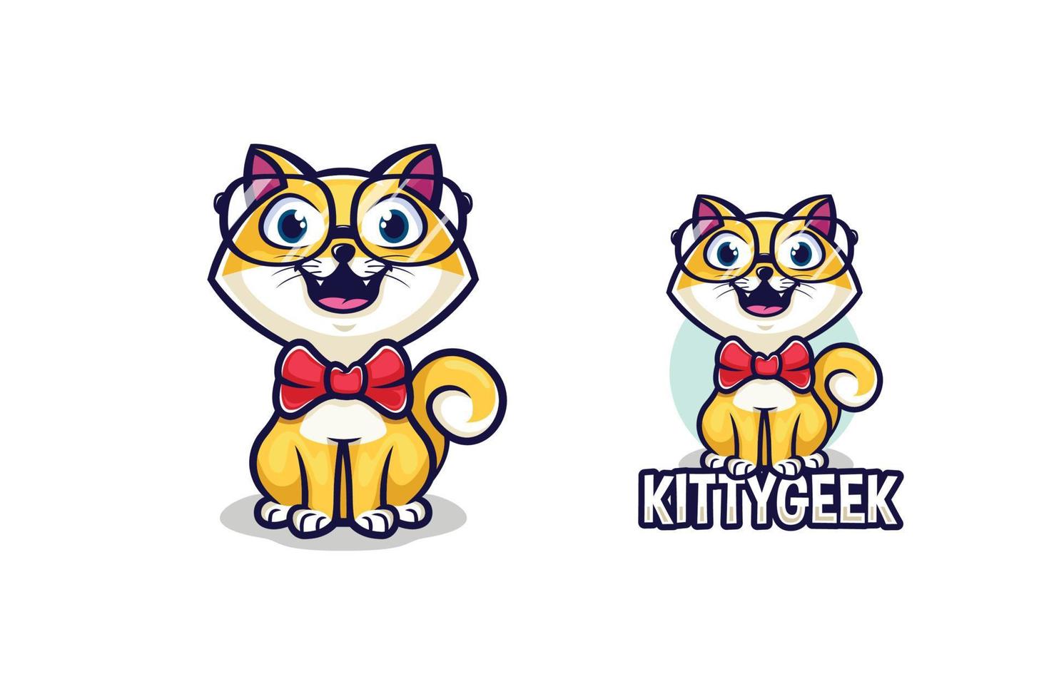 Geekcat Cute Pet Illustration vector