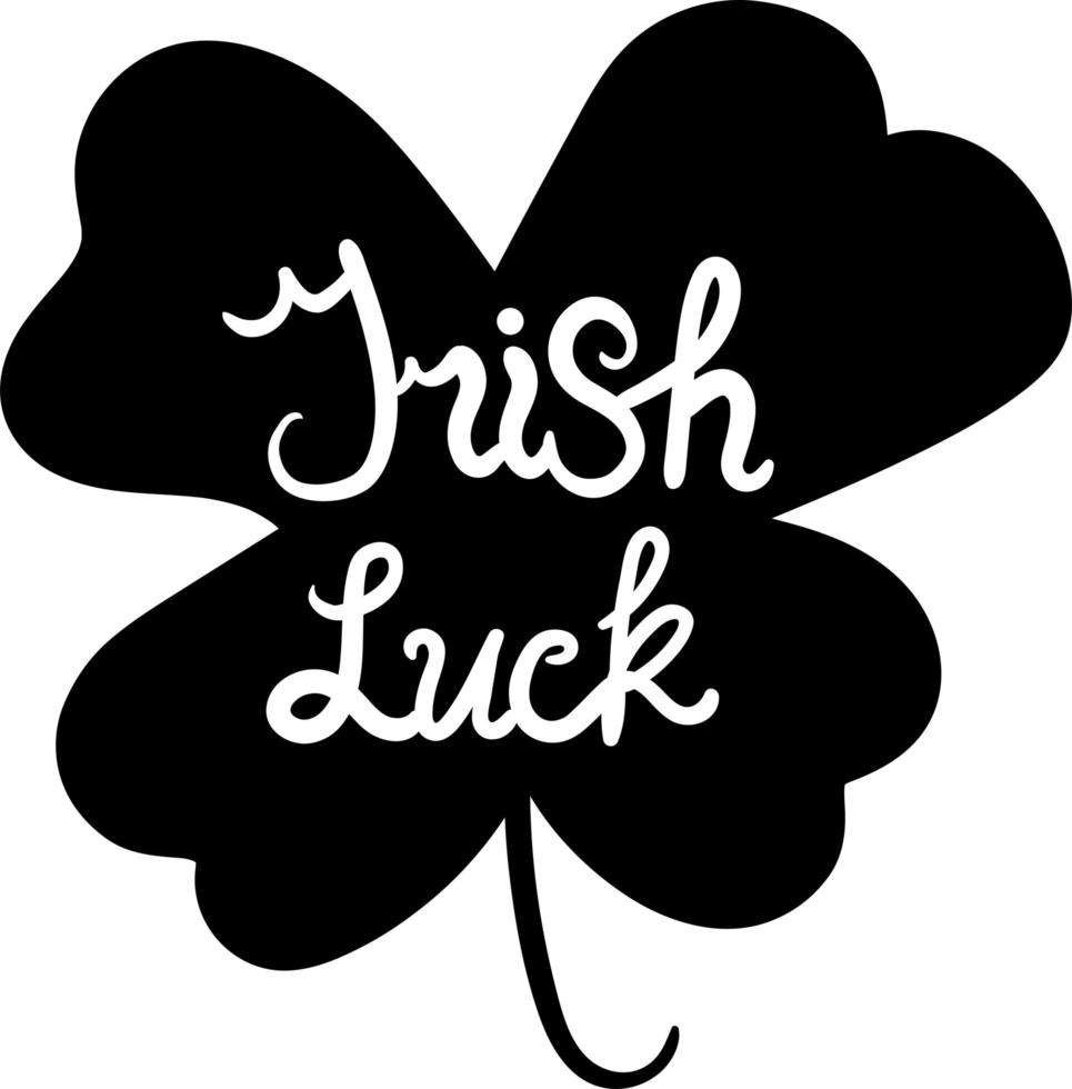 cartel positivo suerte irlandesa original dibujado a mano vector