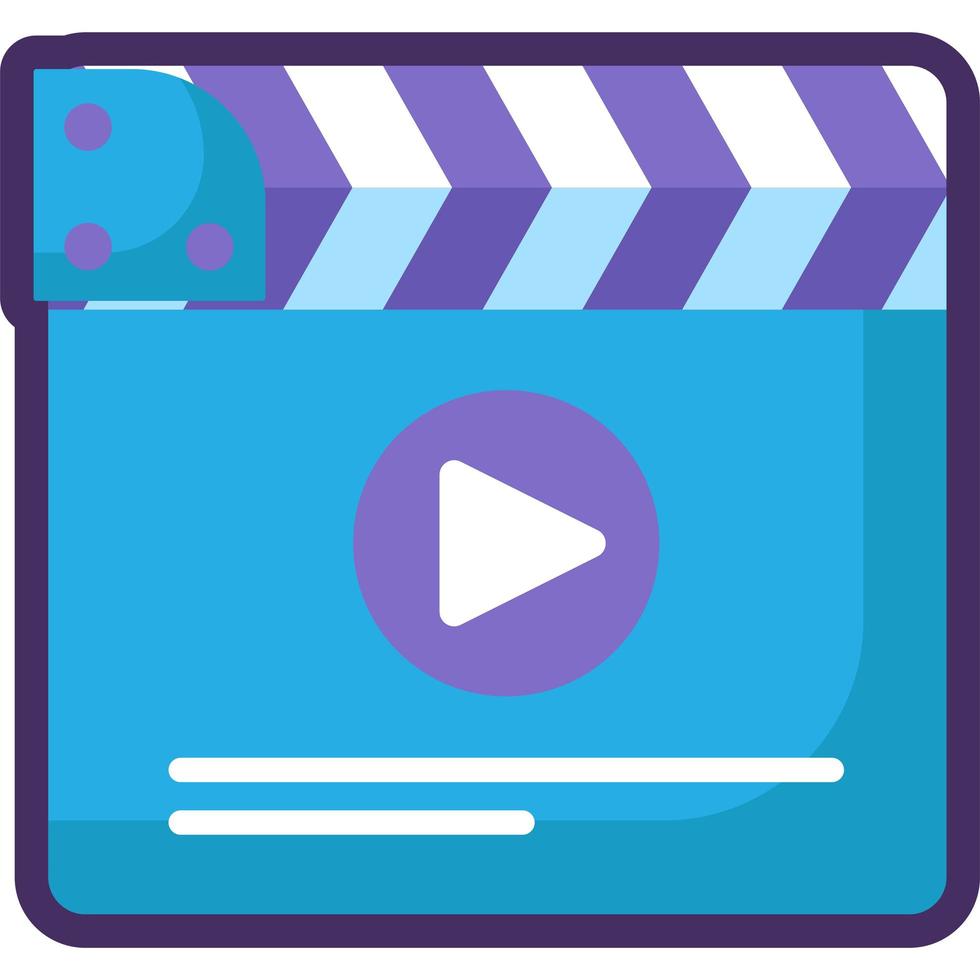 Clapper Board Icon with Media Player Button vector