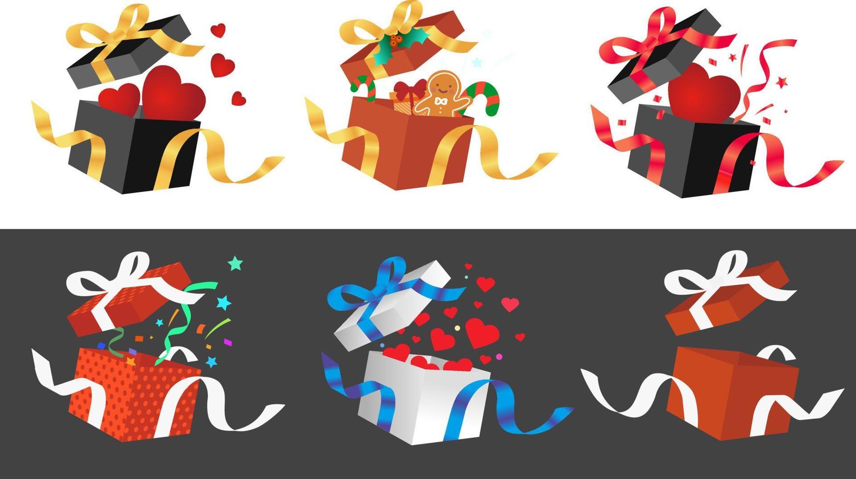 gift box set vector