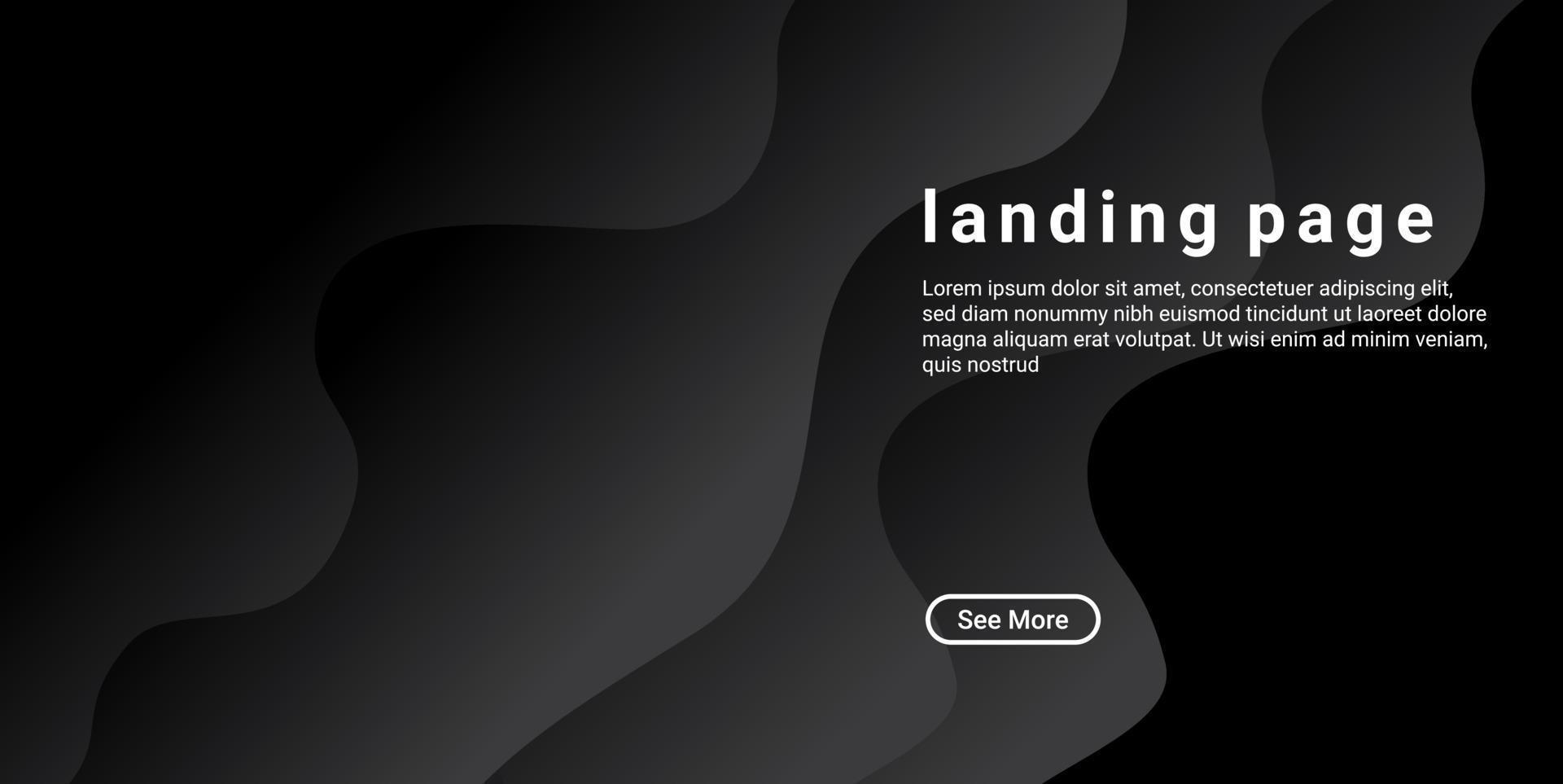 Wave black background landing page vector