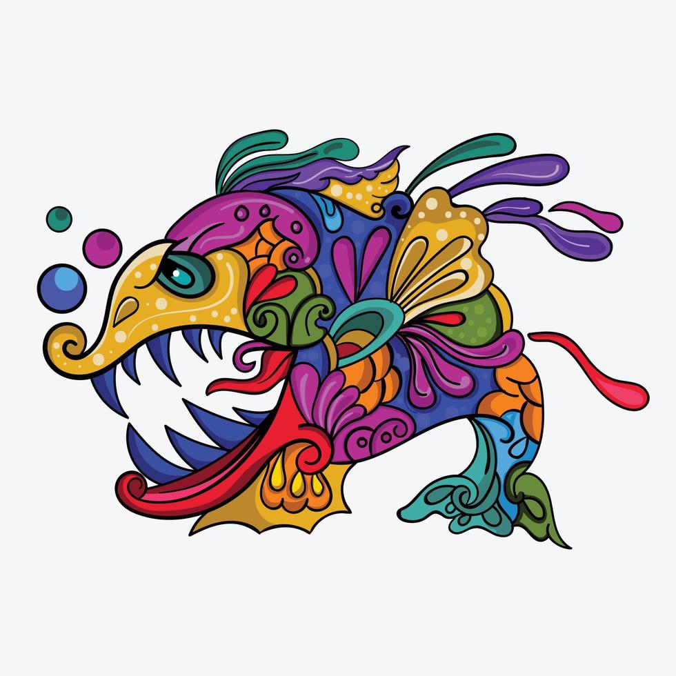 colorful abstract fish monster vector with Dummy